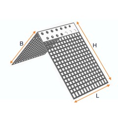 PVC angle piece with a mesh for building insulation