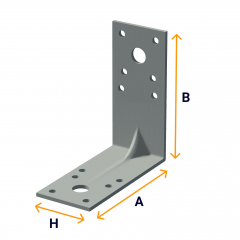 Special angle brackets with a reinforcing rib